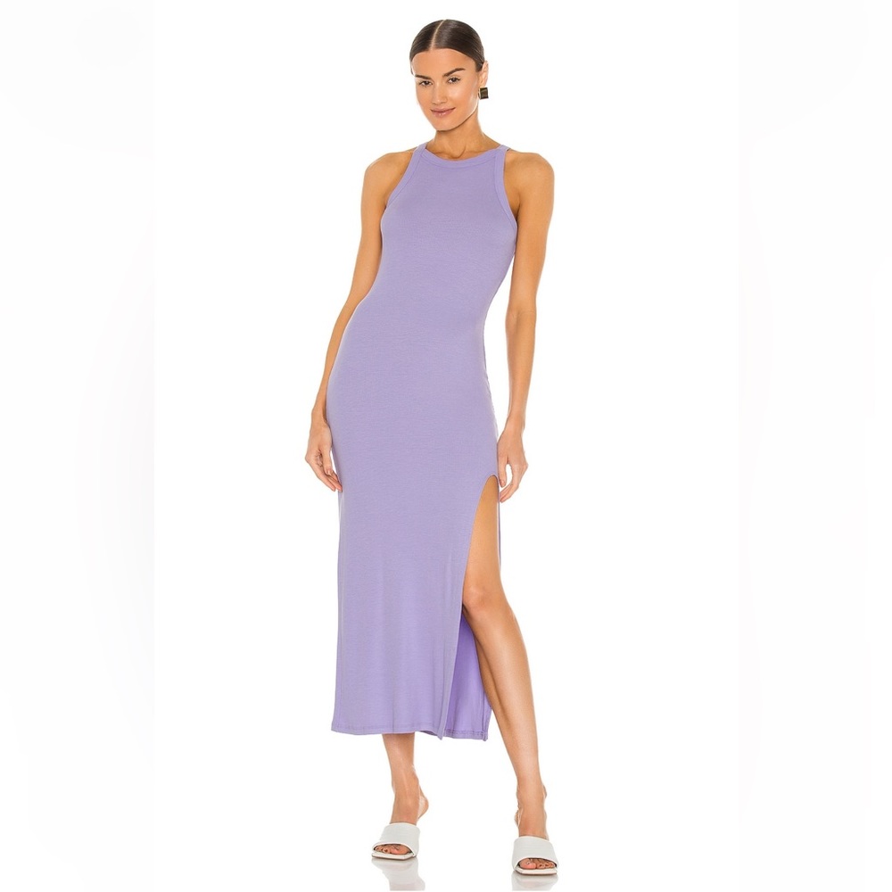 LNA candy ribbed dress in lavender